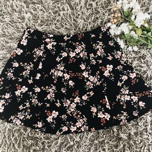Black, Pink, Red, Green, and Purple Floral Skirt